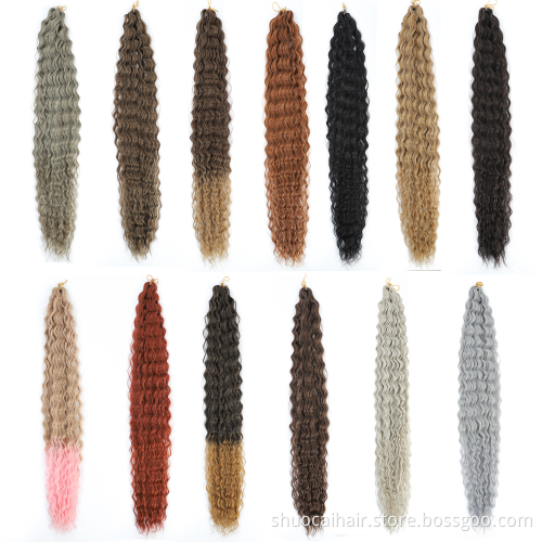 SC 30 Inch Bohemia Crochet Hair Extensions Goddess Synthetic Braiding hair Curly Colored Long Soft Synthetic Hair Extensions
